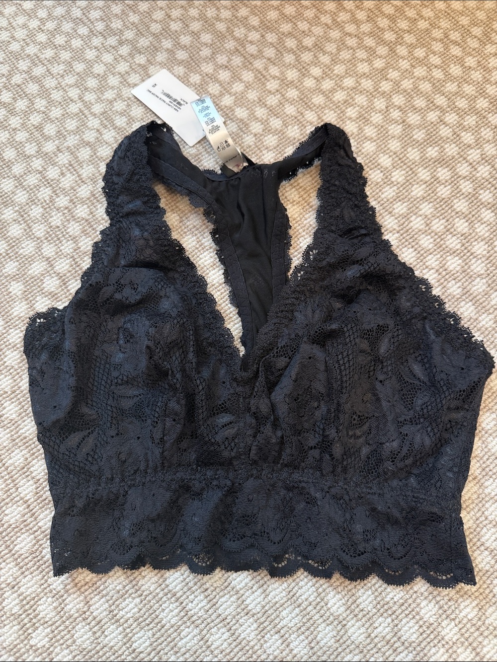 Cosabella Black Lace Plunge Racerback Bralette
